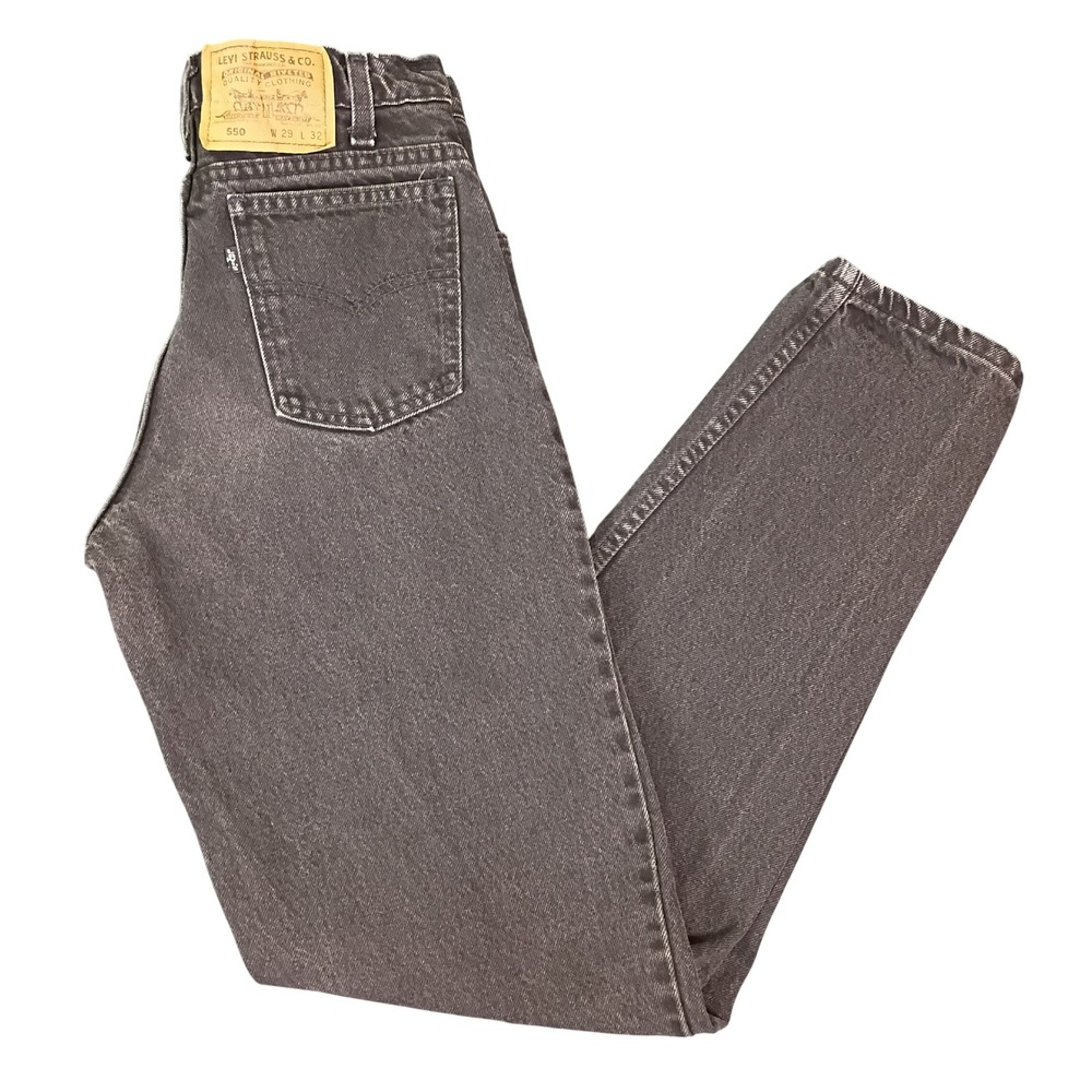 Vintage Levis 550 Black Relaxed Fit Tapered Leg Jeans Made in USA Mens 29x32